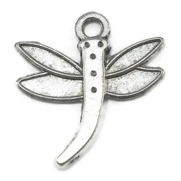 12pcs Silver Dragonfly Charms silvertone‎ metal, jewelry making supplies - Picture 3 of 4